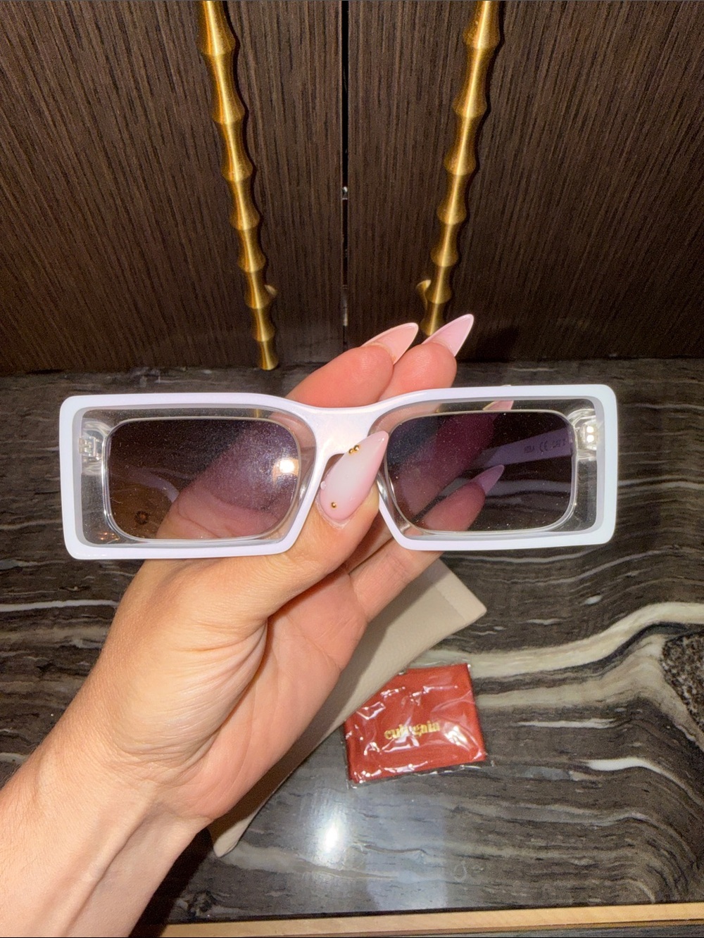 Cult Gaia White Hera Sunglasses NEW - Picture 7 of 17